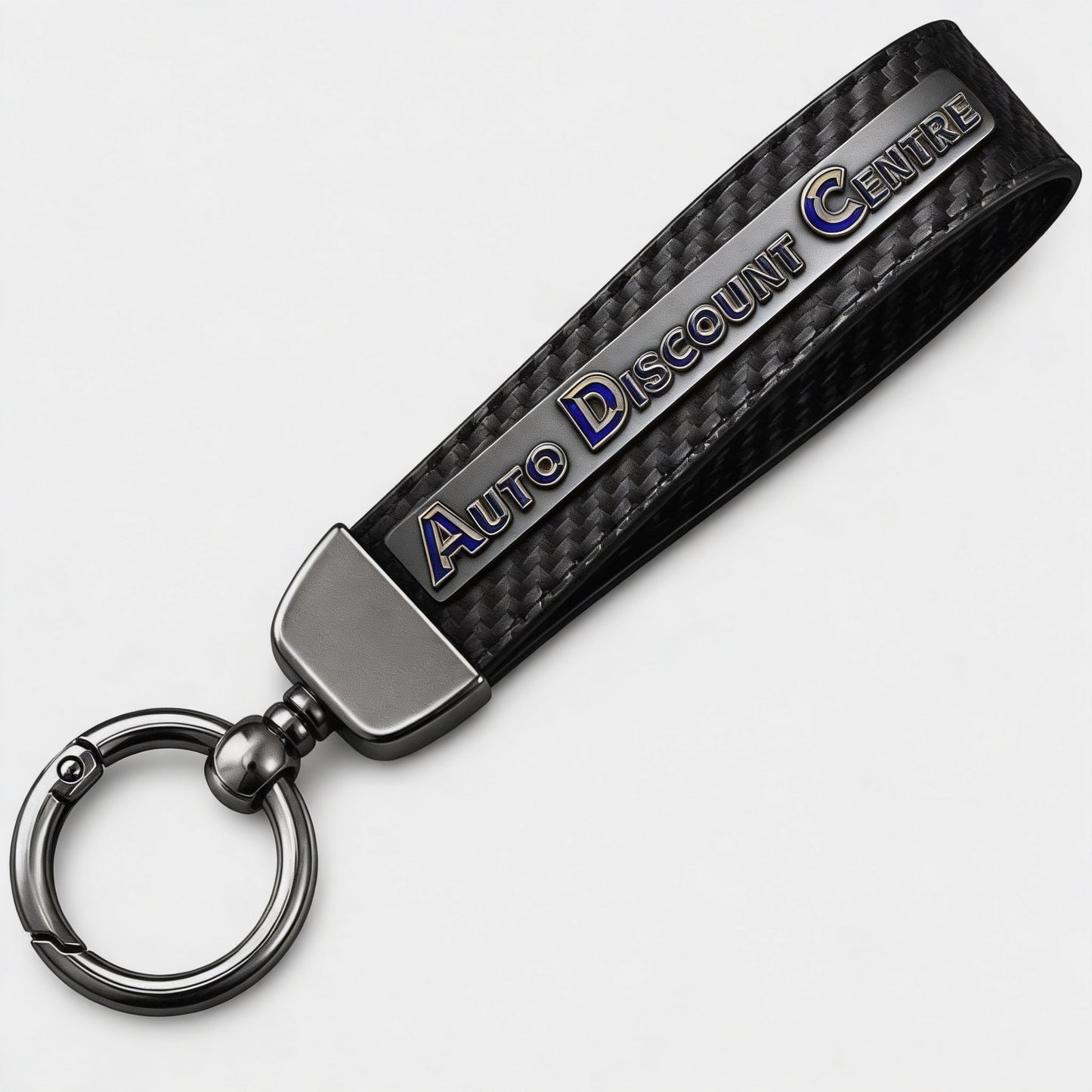 Carbon Look Leather Keyring